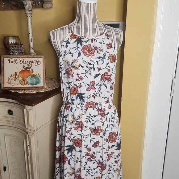 Old Navy floral tiered maxi dress women's size M - Picture 3 of 6